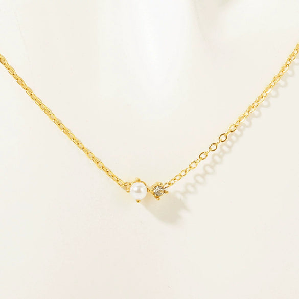 Wholesale Vintage Artistic Clavicle Necklace With Birthstone Zircon Titanium Steel Plated 18K Gold Geometric Style Ochain Electroplating