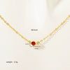 Wholesale Vintage Artistic Clavicle Necklace With Birthstone Zircon Titanium Steel Plated 18K Gold Geometric Style Ochain Electroplating
