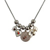 Wholesale Vintage Bead Pendant Pearl Love Flower Necklace Sweater Chain Clavicle Chain Copper Electroplated