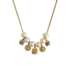 Wholesale Vintage Bead Pendant Pearl Love Flower Necklace Sweater Chain Clavicle Chain Copper Electroplated