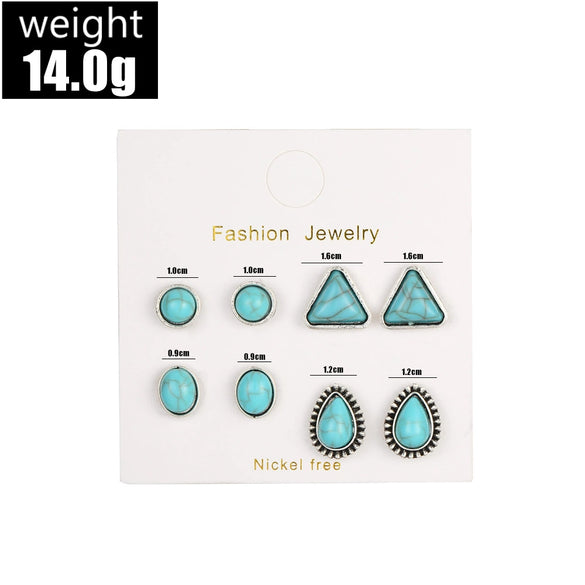 Wholesale Vintage Boho Geometric Round Triangle Drop Shaped Alloy Earrings With Electroplating Design