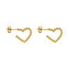 Wholesale Vintage Cold Style Geometric Irregular Love Shape 18K Gold Plated Titanium Steel Earrings