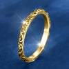 Wholesale Vintage Copper Ring With Carved Flower Vine Pattern And Electroplating Treatment For Women