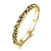 Wholesale Vintage Copper Ring With Carved Flower Vine Pattern And Electroplating Treatment For Women