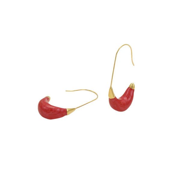 Wholesale Vintage Cshaped Stainless Steel 18K Gold Electroplated Women's Earrings