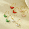 Wholesale Vintage Cshaped Stainless Steel 18K Gold Electroplated Women's Earrings