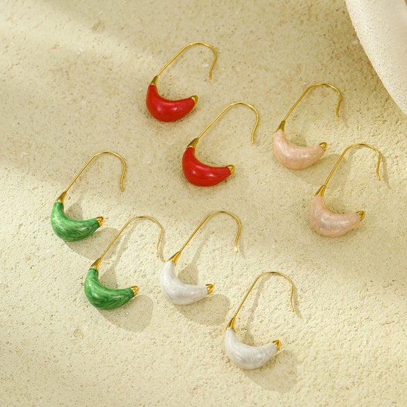 Wholesale Vintage Cshaped Stainless Steel 18K Gold Electroplated Women's Earrings