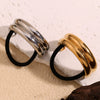 Wholesale Vintage Double Semicircle Hair Rope For Women Stainless Steel 18K Gold Plated Fashion Hair Accessories With High Elasticity And Geometric Style