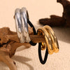 Wholesale Vintage Double Semicircle Hair Rope For Women Stainless Steel 18K Gold Plated Fashion Hair Accessories With High Elasticity And Geometric Style