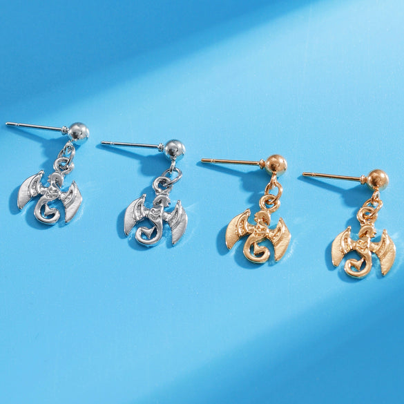 Wholesale Vintage Dragon Alloy Earrings With 14K Gold Ear Needles Electroplated For Trendy Girls