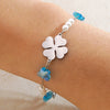 Wholesale Vintage Electroplated Stainless Steel Flowershaped Pearl Bracelet For Women