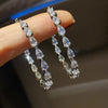 Wholesale Vintage Fashion Women's Copper Dropshaped Zirconia Earrings