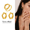 Wholesale Vintage Ferris Wheel Niche Ring And Earrings Set Stainless Steel 18K Gold Plated Women's Jewelry