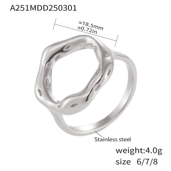Wholesale Vintage Ferris Wheel Niche Ring And Earrings Set Stainless Steel 18K Gold Plated Women's Jewelry