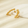 Wholesale Vintage Floral Stainless Steel Gold Plated Polished Ear Cuff Earrings For Women