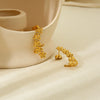 Wholesale Vintage Floral Stainless Steel Gold Plated Polished Ear Cuff Earrings For Women