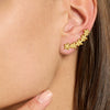 Wholesale Vintage Floral Stainless Steel Gold Plated Polished Ear Cuff Earrings For Women