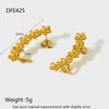 Wholesale Vintage Floral Stainless Steel Gold Plated Polished Ear Cuff Earrings For Women