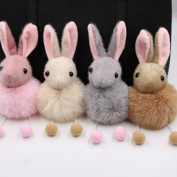 Wholesale Vintage Fox Fur Tail Keychain Pendant With Electroplating