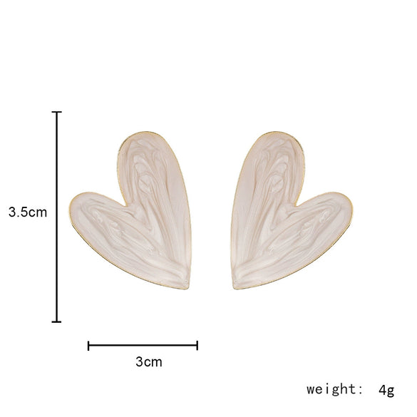 Wholesale Vintage French Sweet Irregular Love Drop Earrings In Alloy With Dripping Oil Treatment Heart Shaped S925 Silver Pin For Women