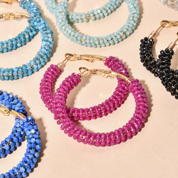 Wholesale Vintage Geometric Bohemian Handmade Stainless Steel And Half Gemstone Earrings For Women