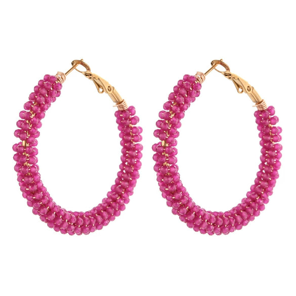 Wholesale Vintage Geometric Bohemian Handmade Stainless Steel And Half Gemstone Earrings For Women