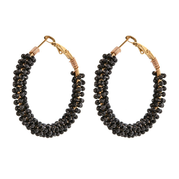 Wholesale Vintage Geometric Bohemian Handmade Stainless Steel And Half Gemstone Earrings For Women