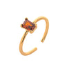Wholesale Vintage Geometric Colored Zircon Ring Copper Electroplated