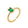 Wholesale Vintage Geometric Colored Zircon Ring Copper Electroplated