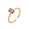Wholesale Vintage Geometric Colored Zircon Ring Copper Electroplated