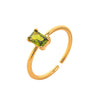 Wholesale Vintage Geometric Colored Zircon Ring Copper Electroplated