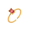 Wholesale Vintage Geometric Colored Zircon Ring Copper Electroplated