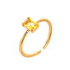 Wholesale Vintage Geometric Colored Zircon Ring Copper Electroplated