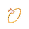 Wholesale Vintage Geometric Colored Zircon Ring Copper Electroplated