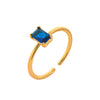 Wholesale Vintage Geometric Colored Zircon Ring Copper Electroplated
