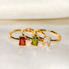 Wholesale Vintage Geometric Colored Zircon Ring Copper Electroplated