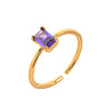Wholesale Vintage Geometric Colored Zircon Ring Copper Electroplated