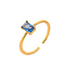 Wholesale Vintage Geometric Colored Zircon Ring Copper Electroplated