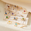 Wholesale Vintage Geometric Colored Zircon Ring Copper Electroplated