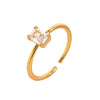 Wholesale Vintage Geometric Colored Zircon Ring Copper Electroplated