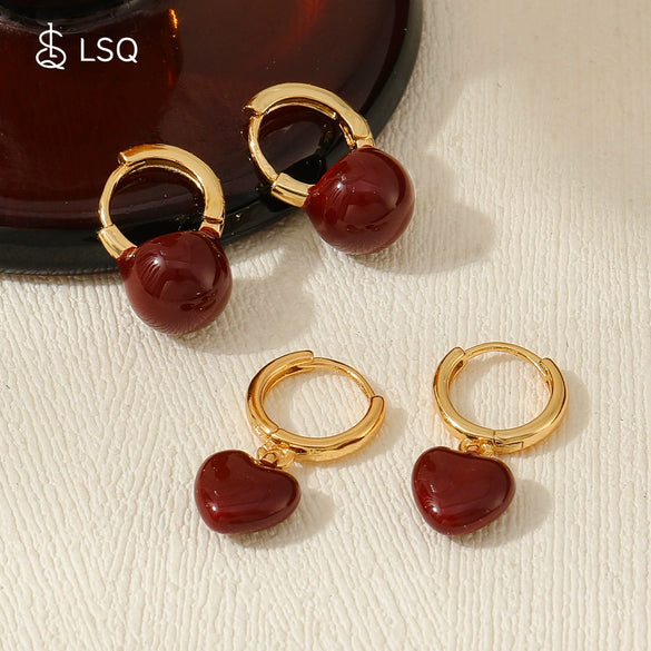 Wholesale Vintage Geometric Copper Earrings With Enamel Oil And Real Gold Electroplating For Women