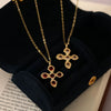 Wholesale Vintage Geometric Copper Pendant Necklace With O Shaped Chain And Electroplating Treatment