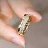 Wholesale Vintage Geometric Copper Ring Inlaid With Zircon