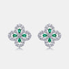 Wholesale Vintage Geometric Cultivation Emerald Four Leaf Clover Ring In S925 Silver