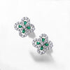 Wholesale Vintage Geometric Cultivation Emerald Four Leaf Clover Ring In S925 Silver