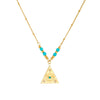Wholesale Vintage Geometric Electroplated Stainless Steel Devil's Eye Triangular Female Accessories Set Earrings Necklaces