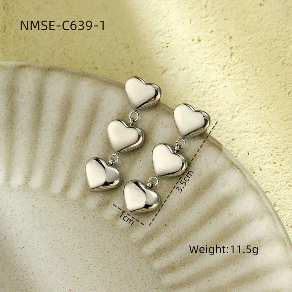 Wholesale Vintage Geometric Fivepointed Star Stainless Steel 18K Gold Electroplated Women's Earrings