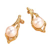 Wholesale Vintage Geometric Pearl Stainless Steel Electroplated Earrings For Women