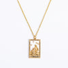 Wholesale Vintage Geometric Square Electroplated Real Gold Copper Necklace For Women