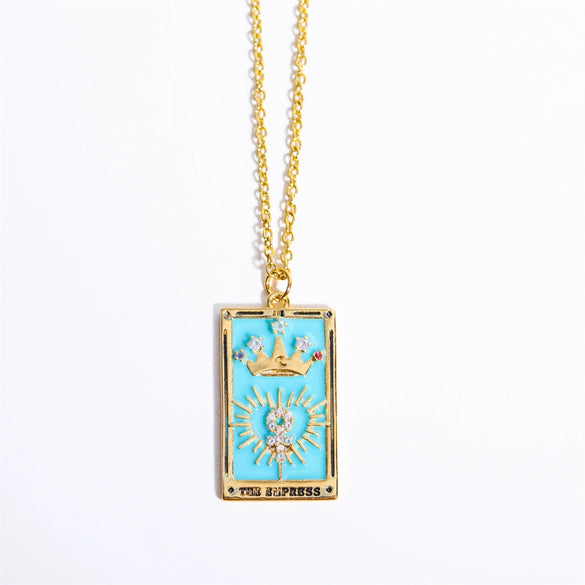 Wholesale Vintage Geometric Square Electroplated Real Gold Copper Necklace For Women